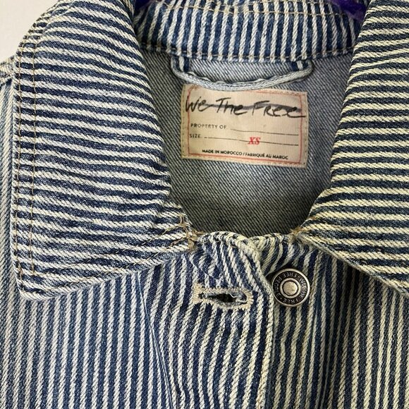 Free People We The Free Madison City Jacket at Free People in Railroad Stripe XS - Picture 6 of 6